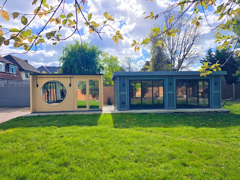 Completed garden gym and sauna building